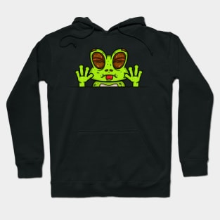 Frog Cartoon With Taunt Face Expression Hoodie